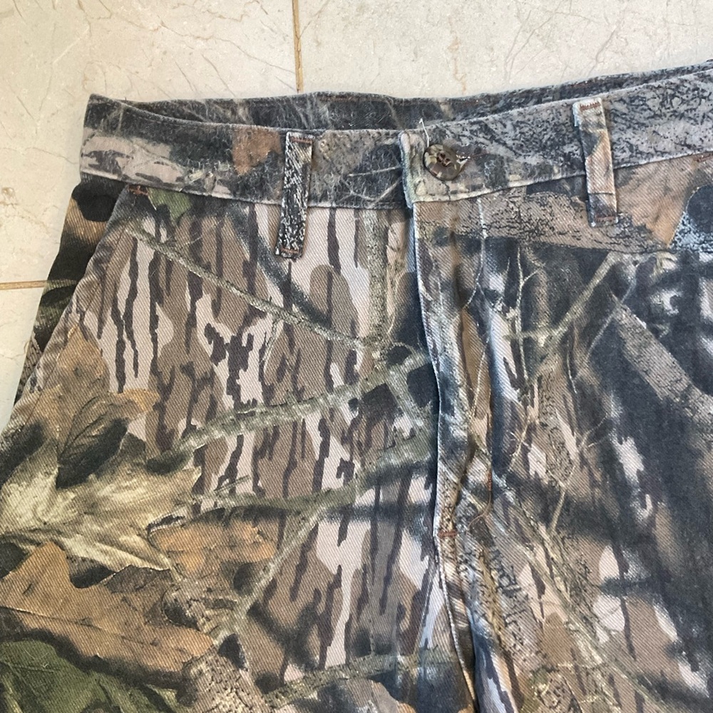 Camo hunting pants, Zip & button, side, back and leg pockets, soft, Size XS - Picture 3 of 14